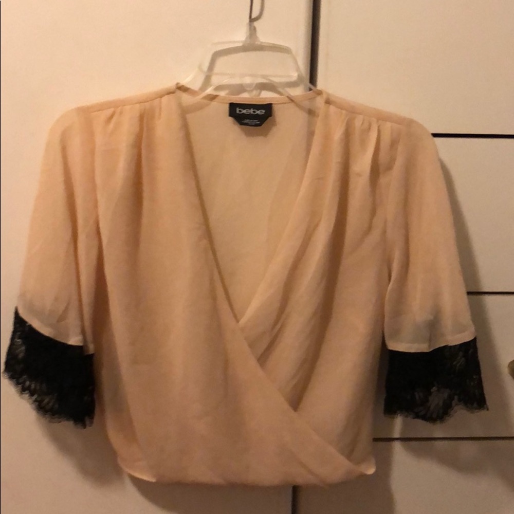 Bebe crop sheer top